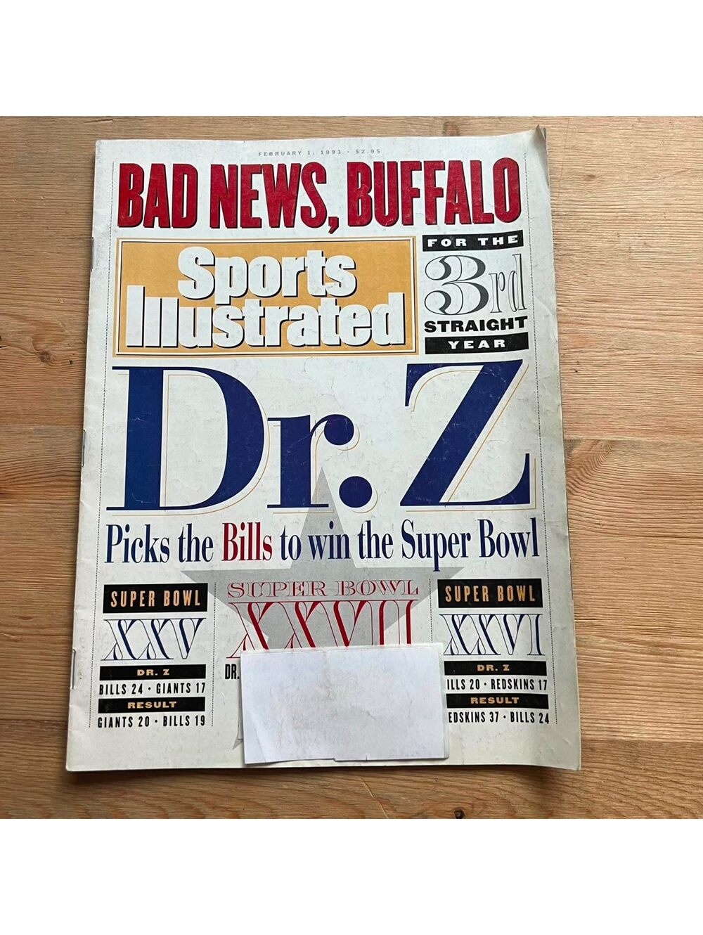 Sports Illustrated Dr. Z February 1, 1993 Magazine BK03